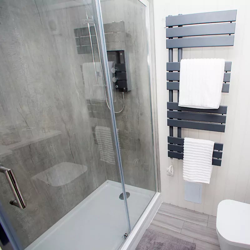 garden annexe bathroom with shower