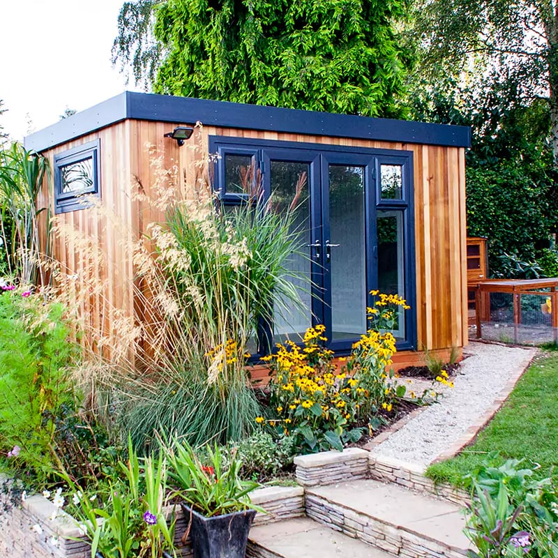 Cedar Office Pod Garden Room Inside View 