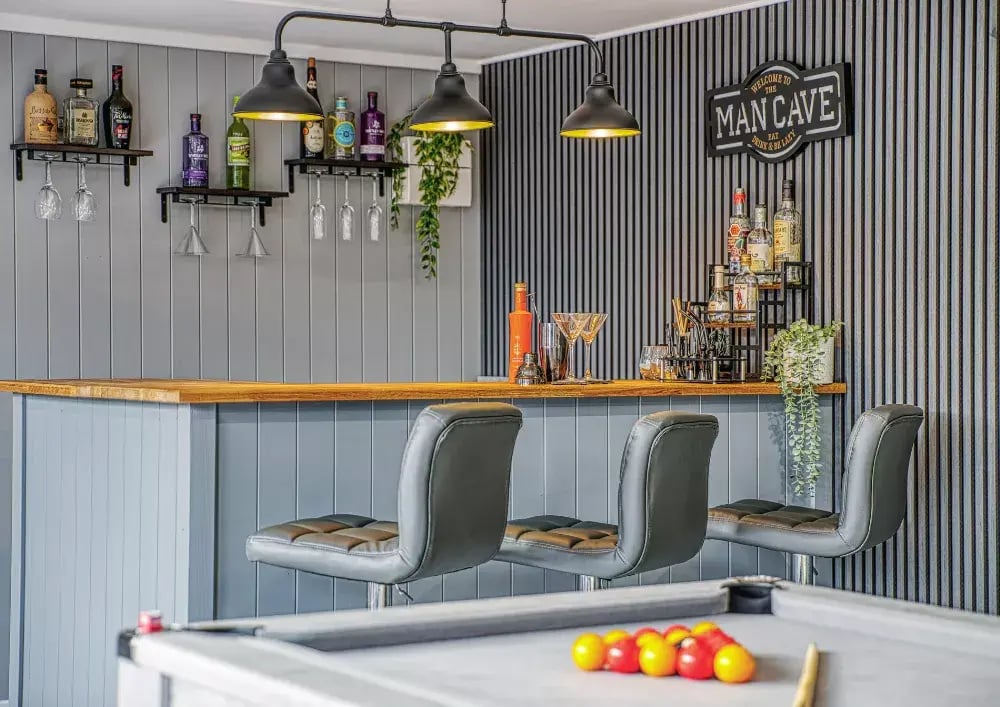 interior of an insulated garden bar