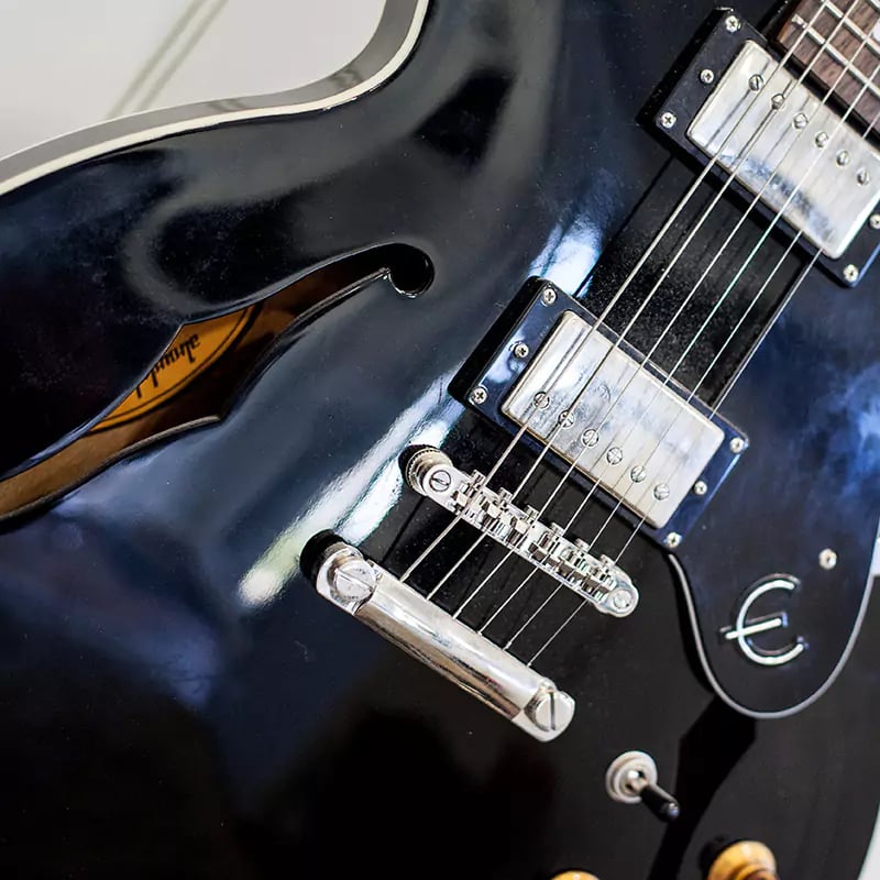 Garden Room Inside View with electric guitar close up