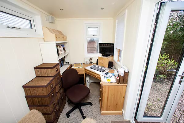 Internal View of a Small garden Office Garden Building