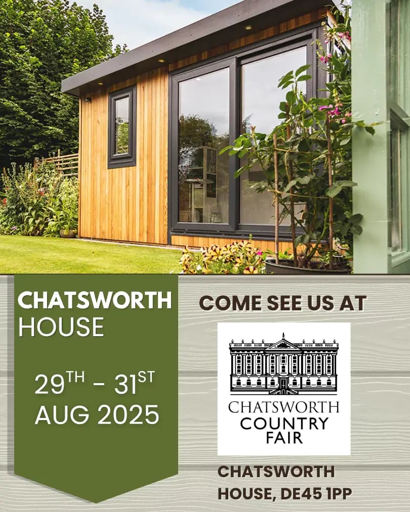 garden cabins on show derbyshire