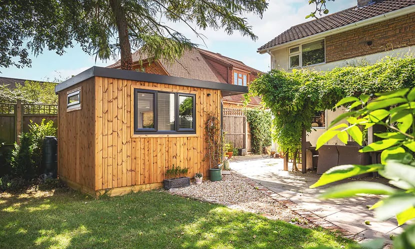 home office in garden room building