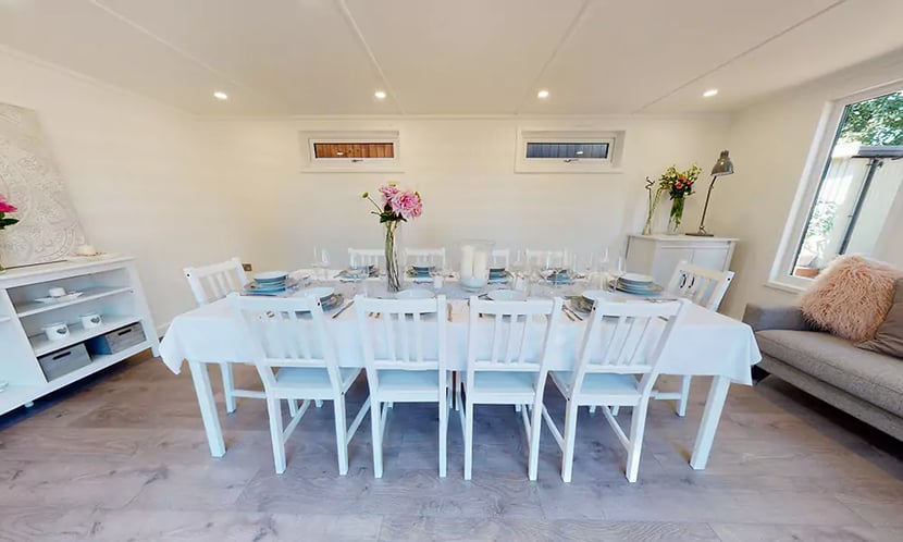 dining area in garden room 