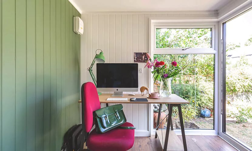 interior of a garden office