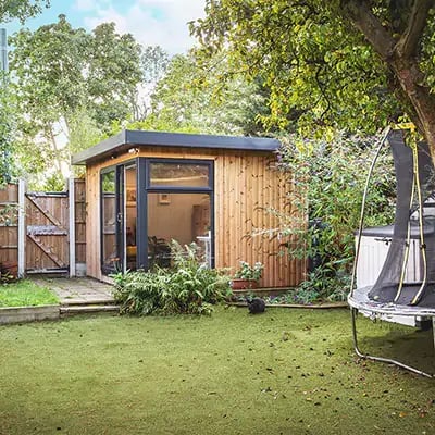 Small corner garden office