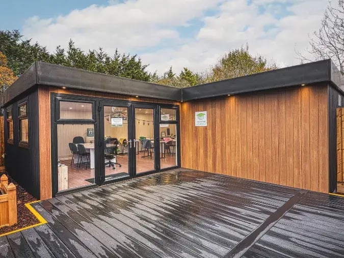 Composite L shape garden room
