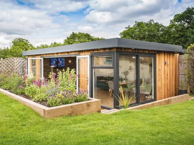 sunken garden bar with bi fold doors