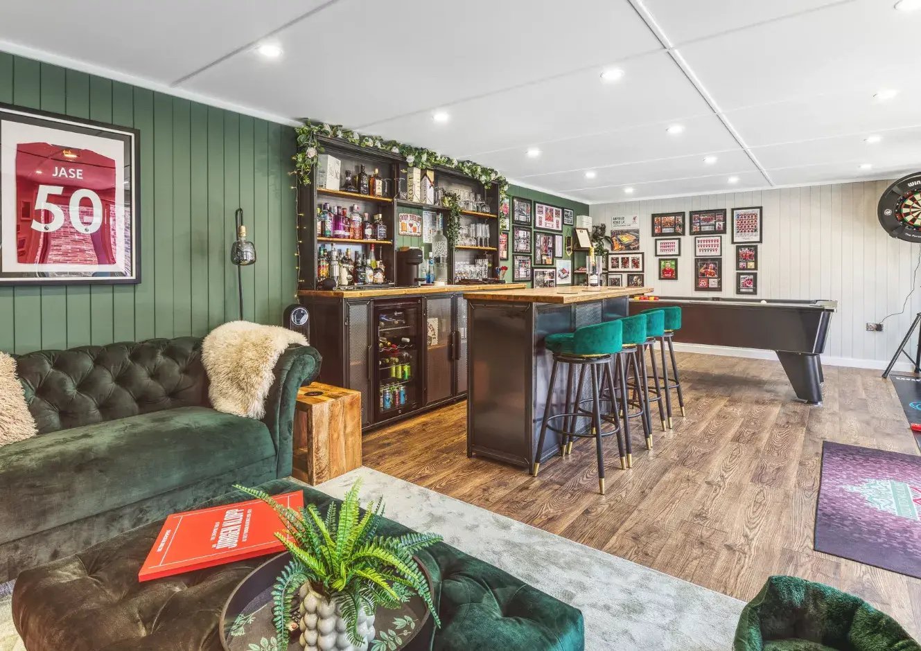 interior of a garden man cave