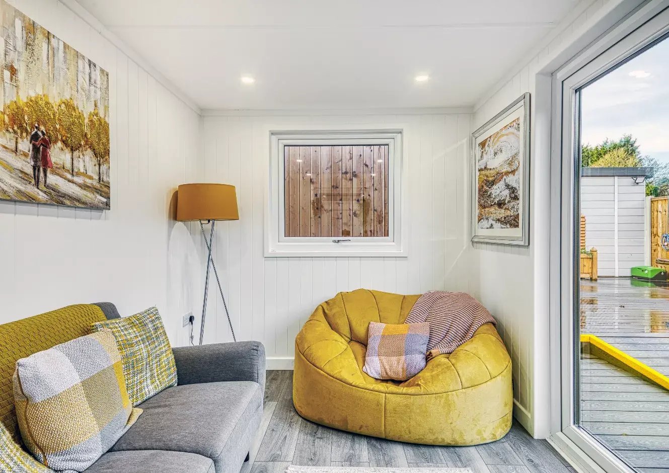 garden studio lounge withyellow sofa
