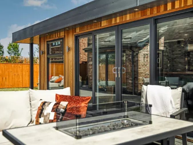 bespoke garden room with outdoor seating