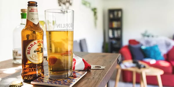 inside a garden bar with drink on the bar 