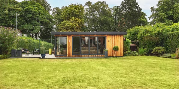 large cedar clad garden bar