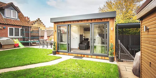 Large garden office with shed section 