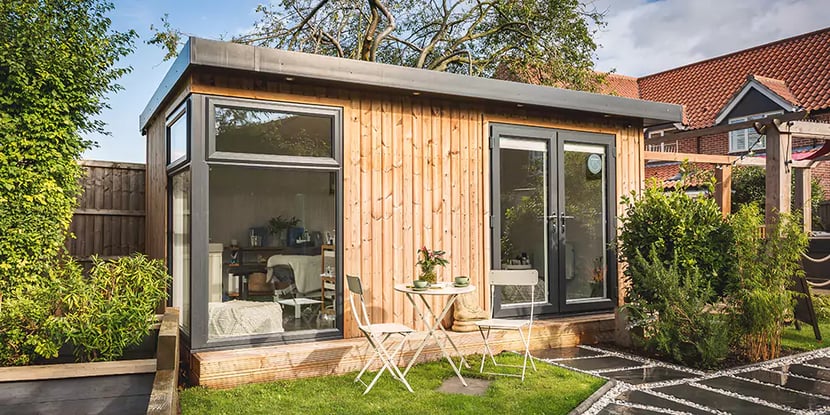 timber summerhouse with insulation