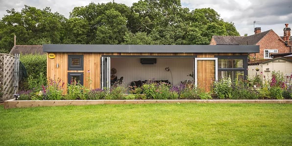 large luxury garden room sunken into ground