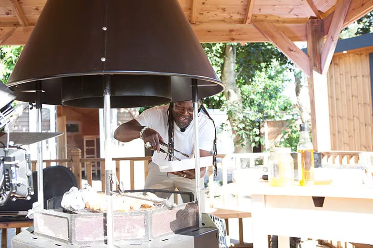 Levi Roots in Arctic Cabins BBQ hut