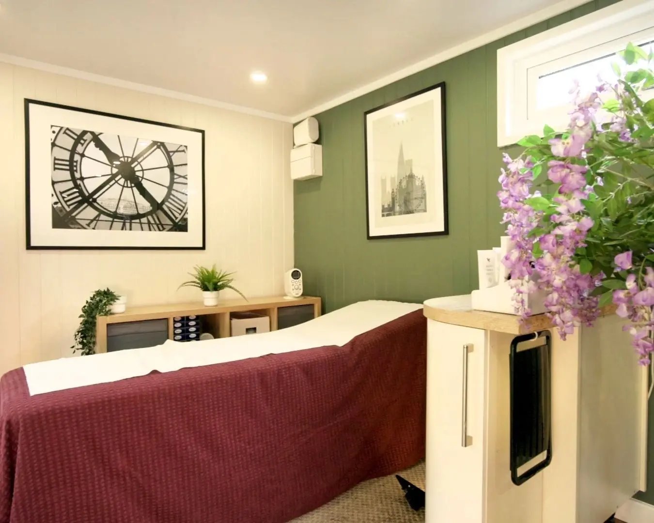 home waxing studio in the garden. internal view