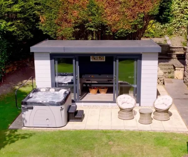 garden room drone shot