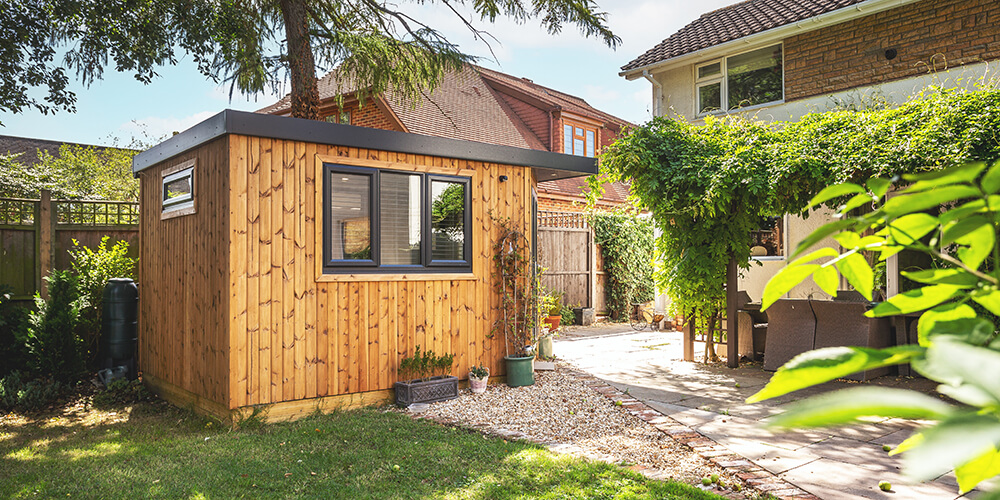 Small insulated garden room office