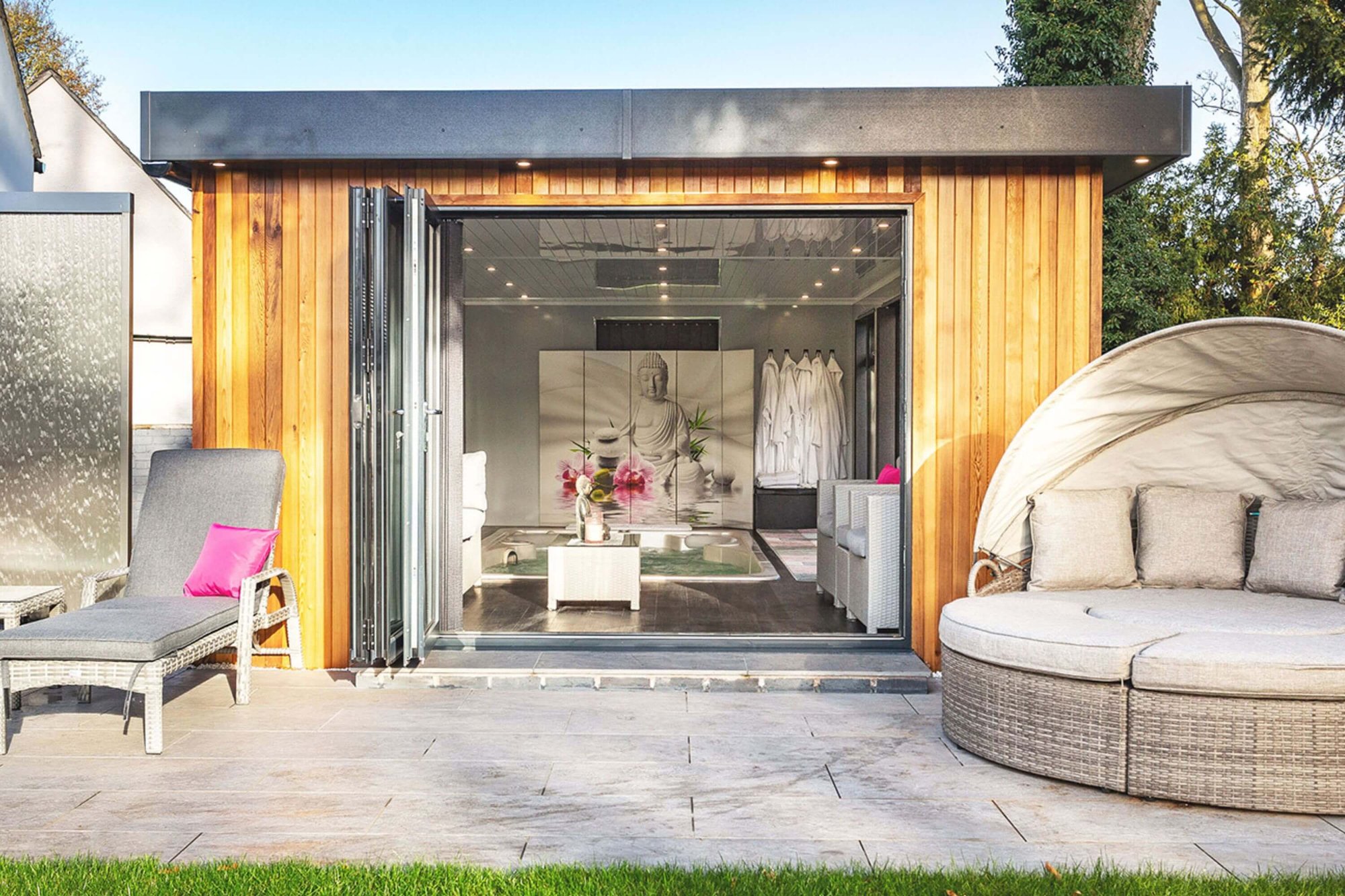 Cedar Garden Rooms With Bi-Fold Doors Projects Compressed