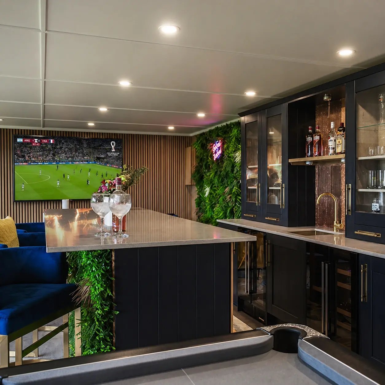 home sports bar for watching live football