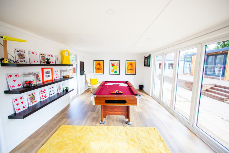 Playroom with pool table