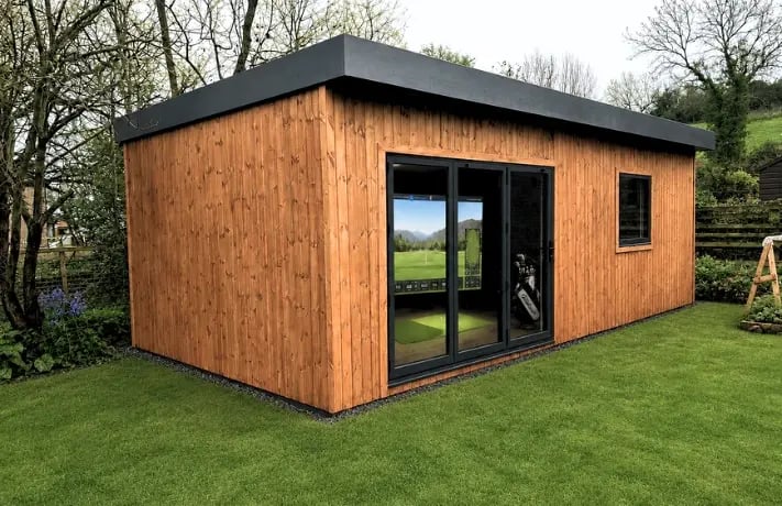 golf sim in the garden