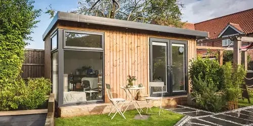 garden room with seating outside