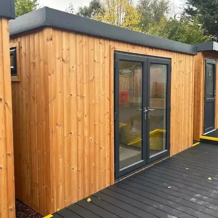timber gym for garden with insulation