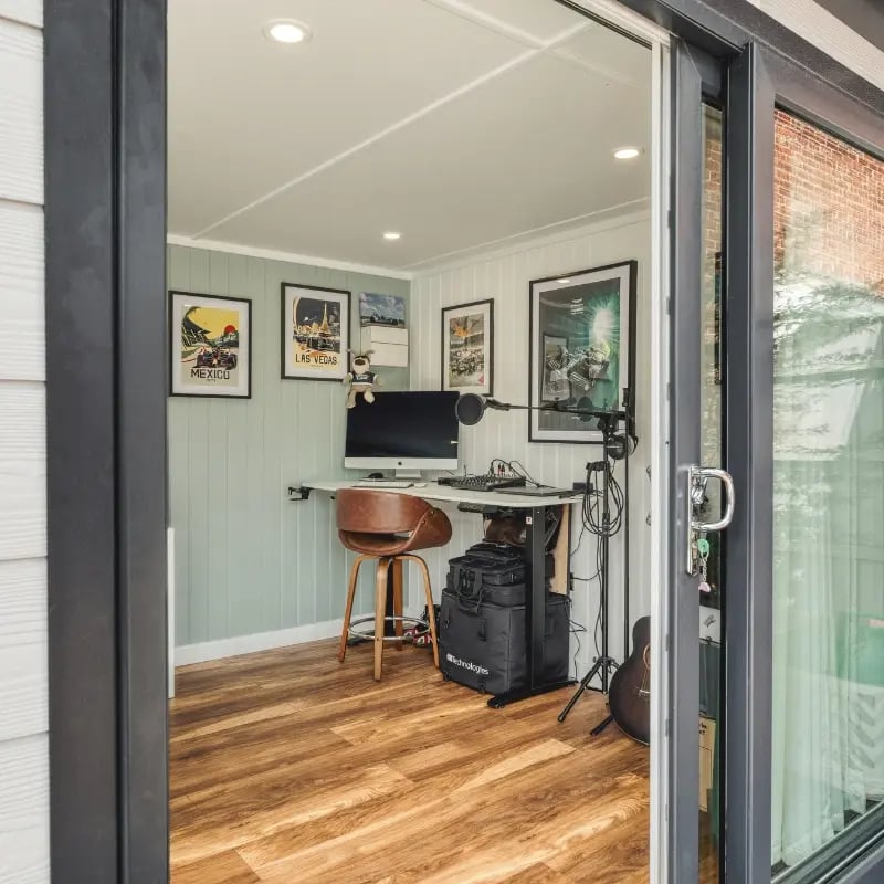 inside a garden room office
