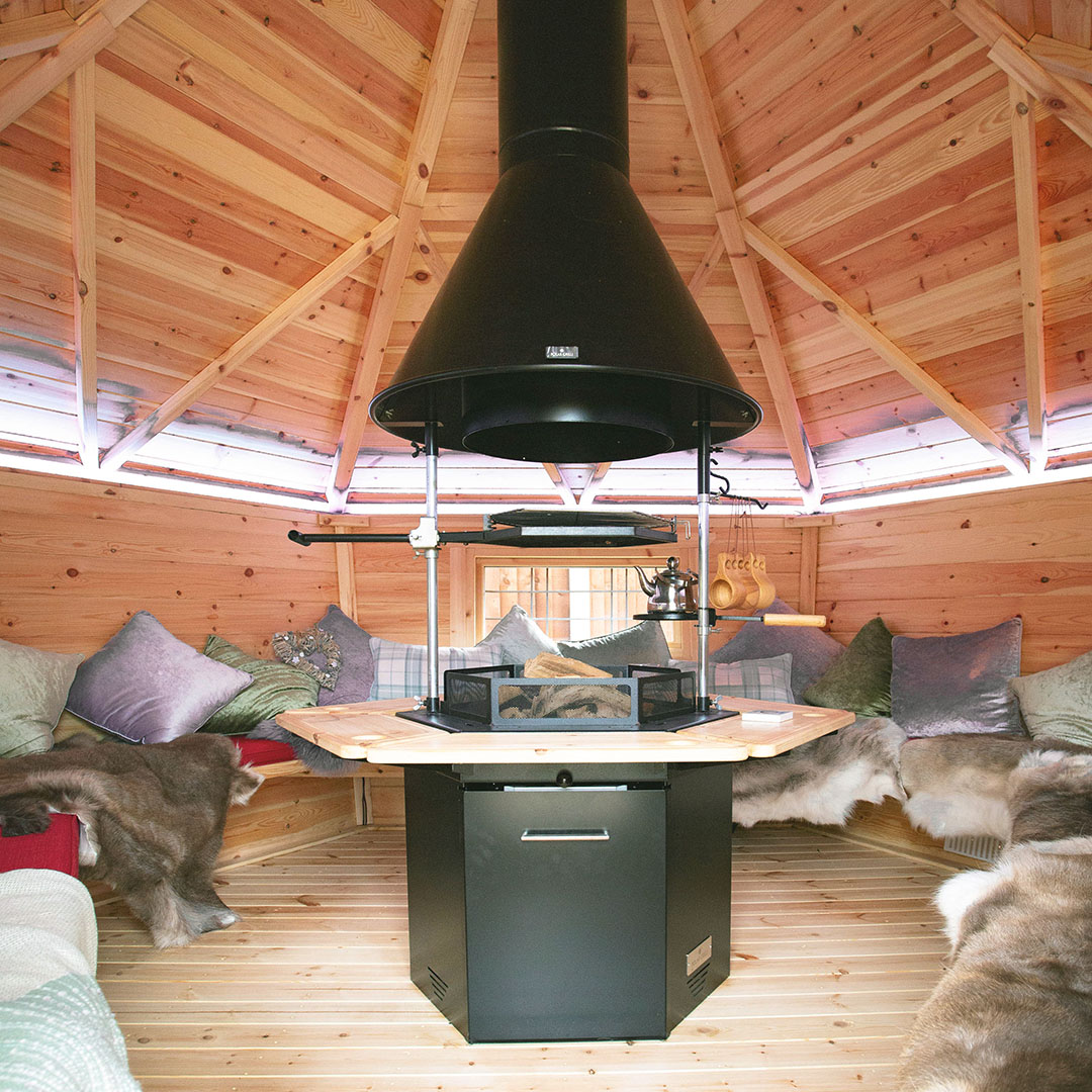 Interior of a luxury BBQ hut
