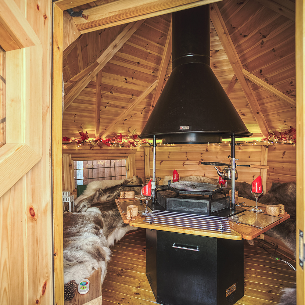 Looking inside an Arctic grill cabin