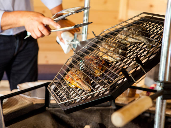 fish cooking on bbq