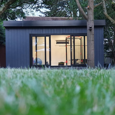 Early evening shot of a zero maintenance garden gym