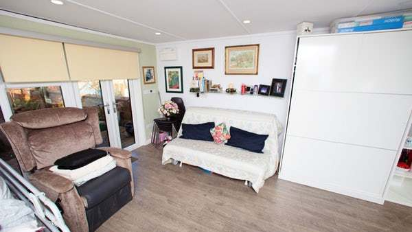 Cabin Master Cedar Garden Annex Inside View with Home Furnishings 