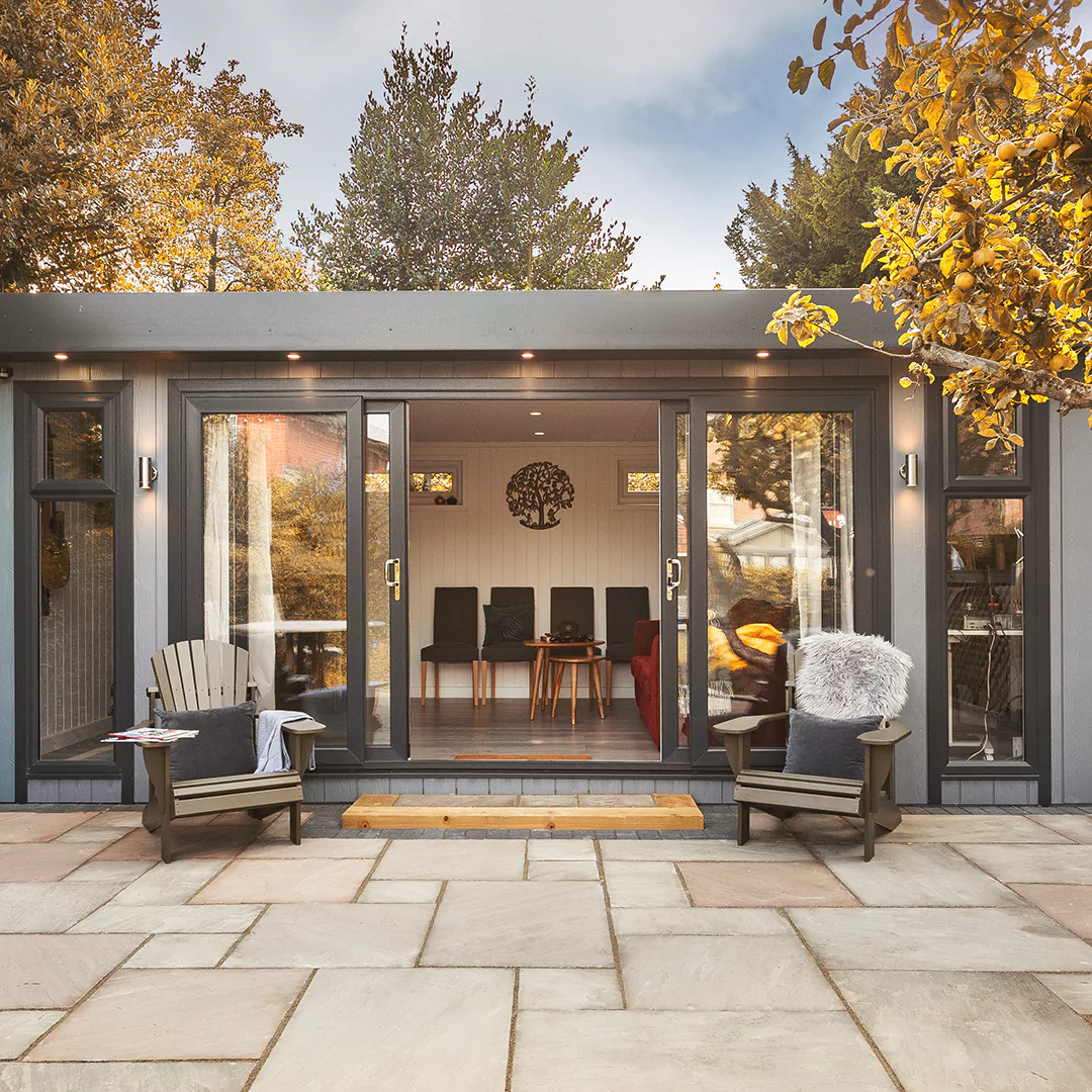 Zero maintenance garden room with sliding doors