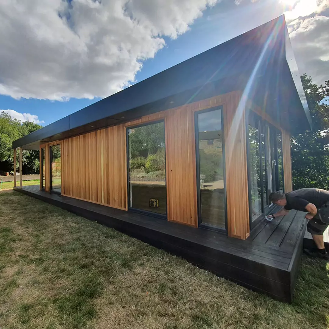 custom built premium garden room with veranda