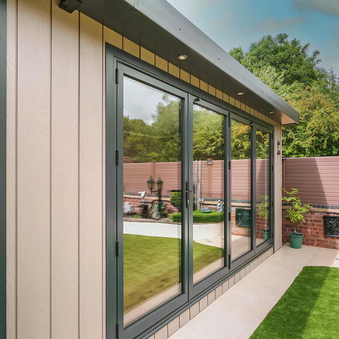 composite garden room with bifolds