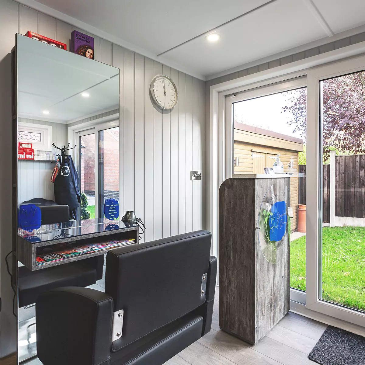 interior of garden room hair salon