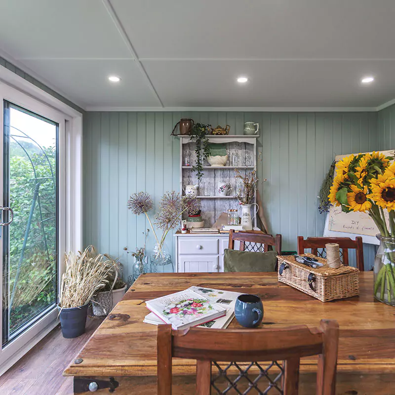 interior of a garden floristry studio