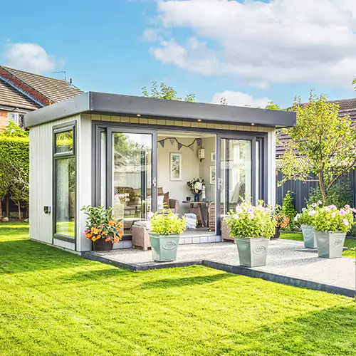 Garden room in zero maintenance cladding