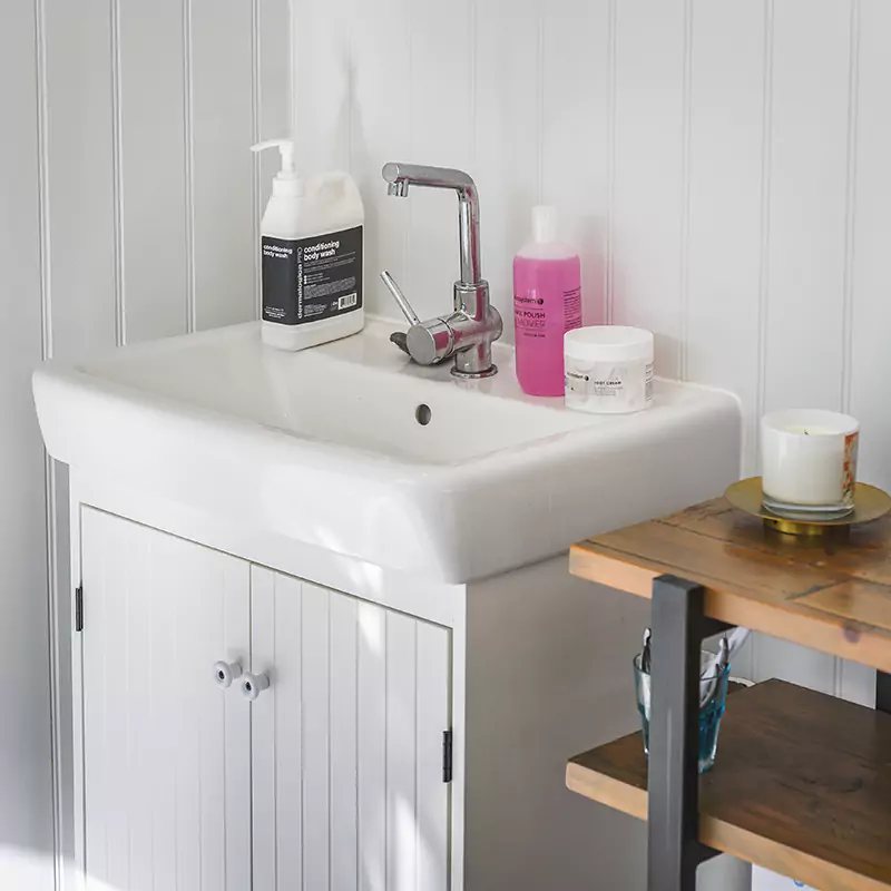 sink area within a home beauty room