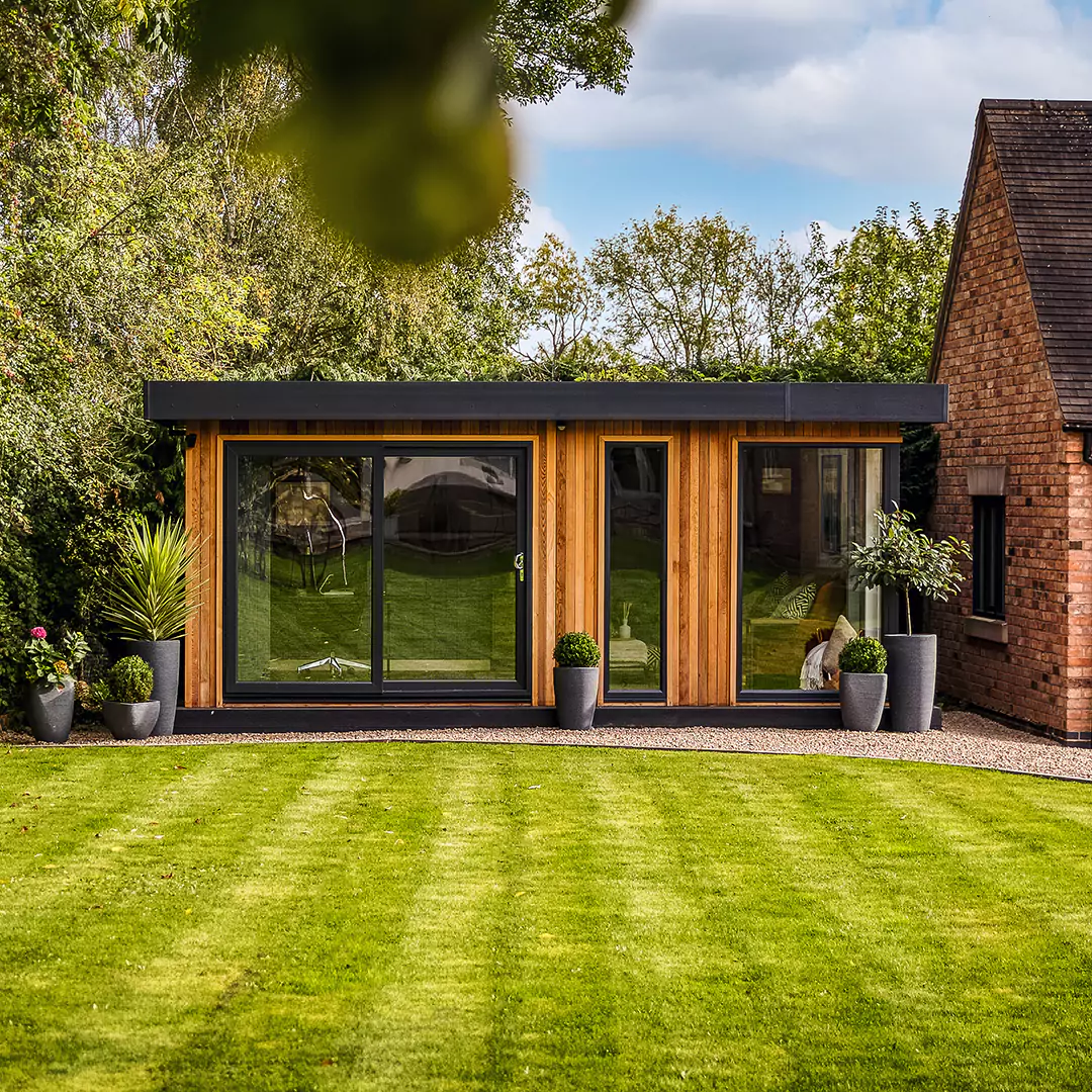 Bespoke garden office in luxury cedar cladding