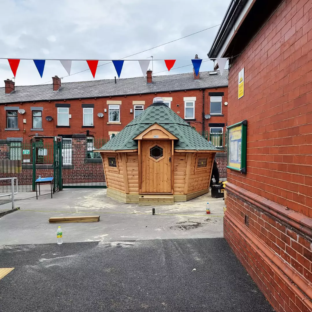 cabin in a school playground