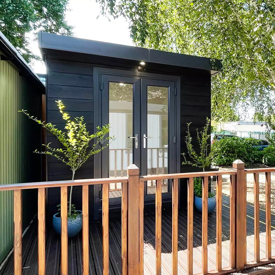 Small garden office in composite cladding