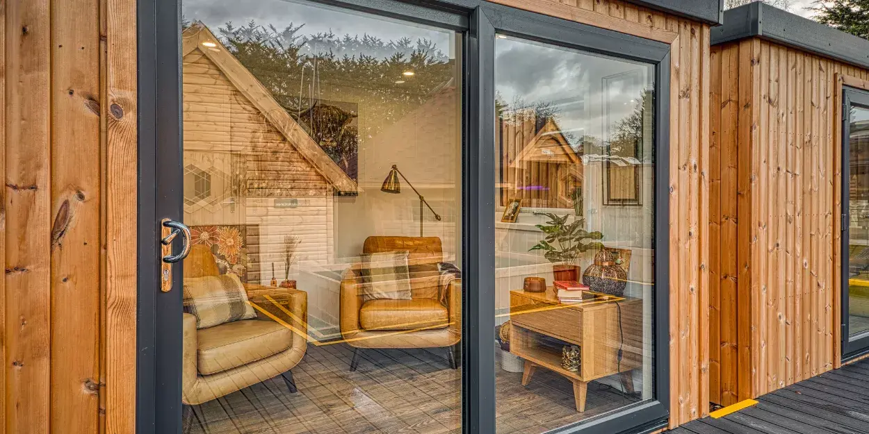 looking inside a garden studio