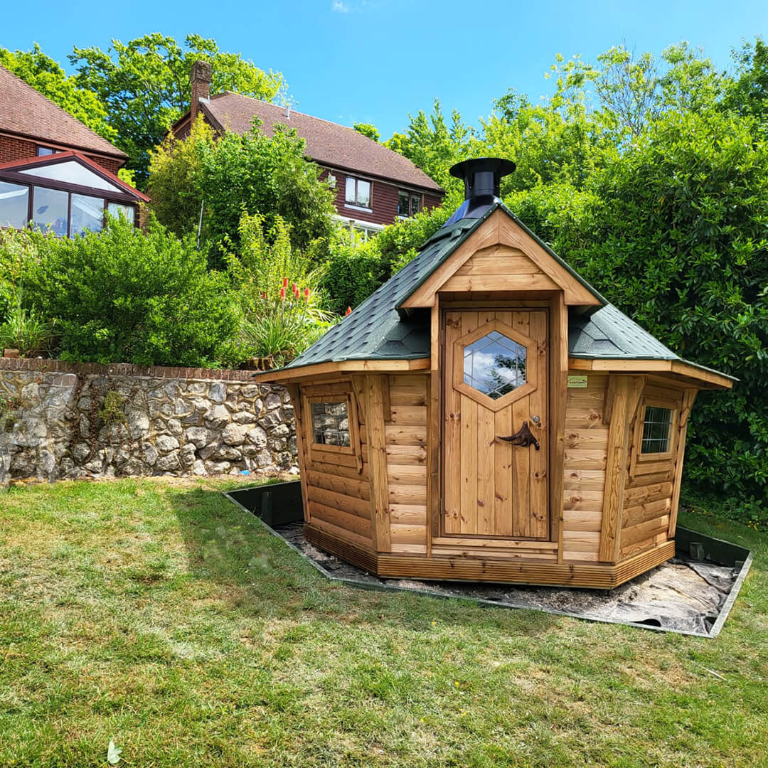 Small Arctic Cabins BBQ hut with green roof