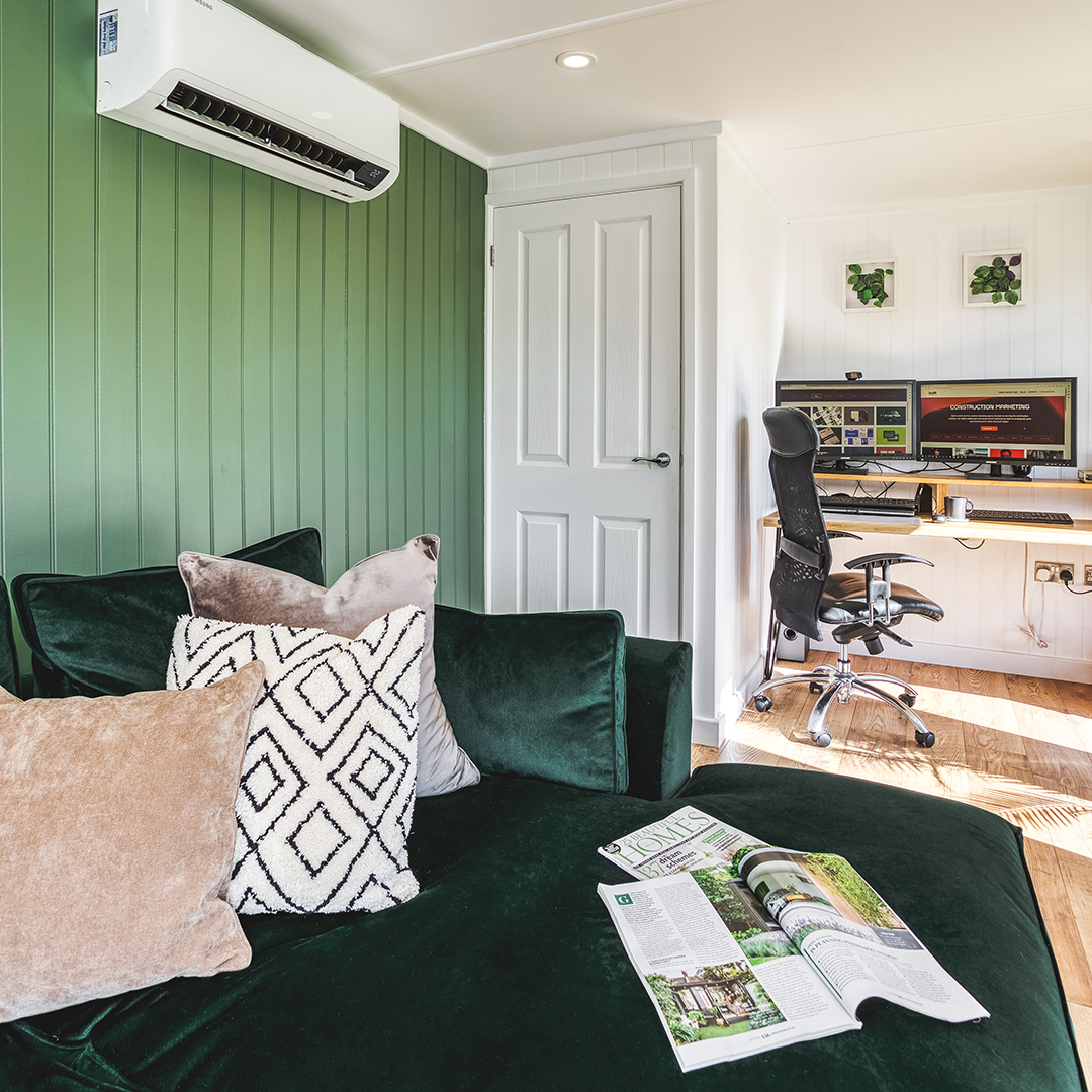 Interior of a modern garden office pod & lounge