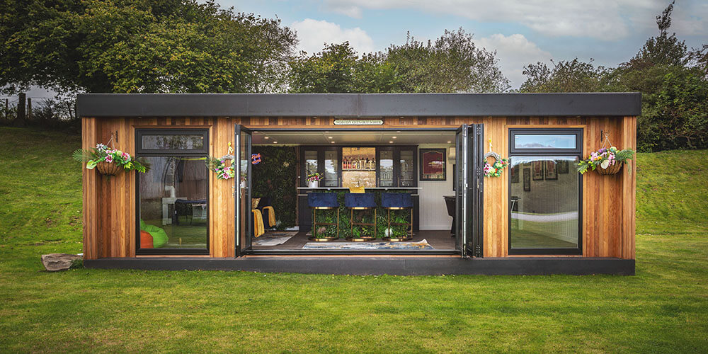 Large garden room with bifold doors 